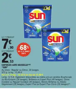 E.Leclerc SUN Capsules lave-vaisselle offre