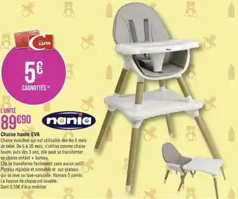 Géant Casino Chaise haute eva offre
