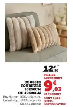 Super U Coussin fourrure offre