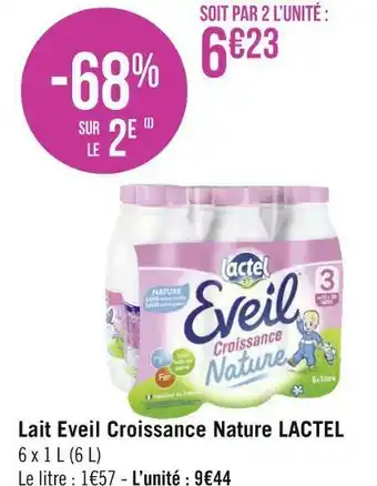 Géant Casino Lactel lait eveil croissance nature offre