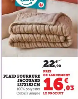 Super U Plaid fourrure jacquard offre