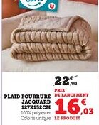Super U Plaid fourrure jacquard offre