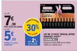 E.Leclerc DURACELL Lot de 12 piles special offer plus offre