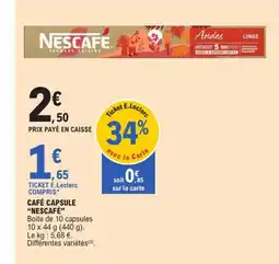 E.Leclerc NESCAFÉ Café capsule offre