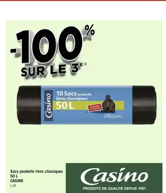 Géant Casino Casino sacs poubelle liens classiques 50 l offre