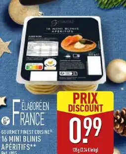 ALDI GOURMET FINEST CUISINE 16 mini blinis apéritifs offre