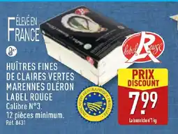 ALDI Huitres fines de claires vertes marennes oléron offre