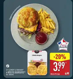 ALDI ST-CLÉMENT LE BOUCHER 4 röstis burgers offre