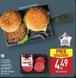ALDI ST-CLÉMENT LE BOUCHER 4 hachés au bœuf offre