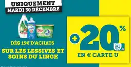 Super U Sur les lessives et soins du linge offre
