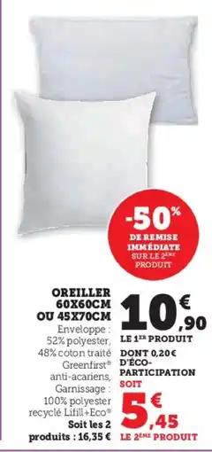 Super U Oreiller offre