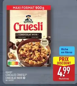 ALDI QUAKER Céréales cruesli chocolat noir offre