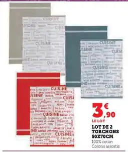 Super U Lot de 2 torchons offre