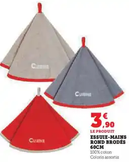 Super U Essuie-mains rond brodés offre