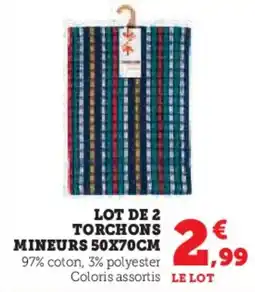 Super U Lot de 2 torchons mineurs offre