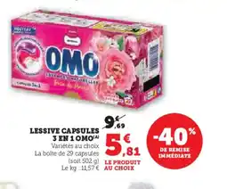 Super U Lessive capsules 3 en 1 0mo offre