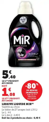 Super U Lessive liquide mir offre