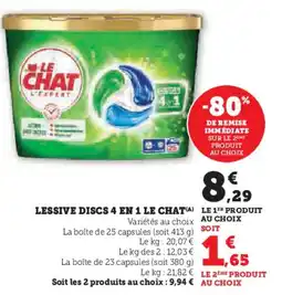 Super U Lessive discs 4 en 1 le chat offre