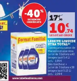 Super U Lessive liquide xtra total offre