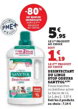 Super U Desinfectant du linge stop odeurs sanytol offre