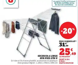 Super U Sechoir a linge sur pied u offre