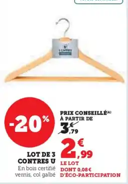 Super U Lot de 3 contres u offre