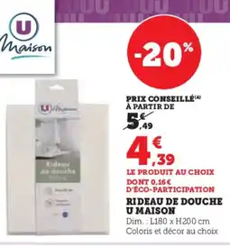 Super U Rideau de douche u maison offre