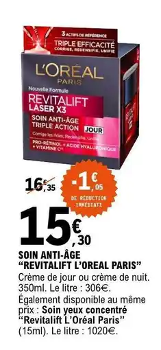 E.Leclerc SOIN ANTI-ÂGE REVITALIFT L’OREAL PARIS offre