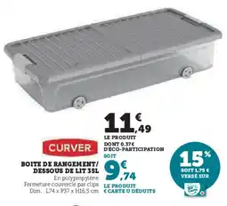 Super U Boite de rangement,dessous de lit offre