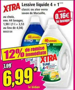 Norma Xtra lessive liquide 4 + 1 offre