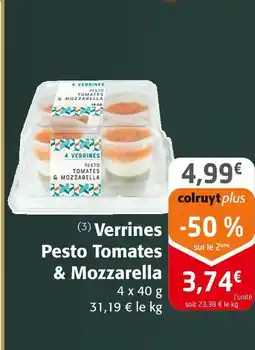 Colruyt Verrines pesto tomates & mozzarella offre