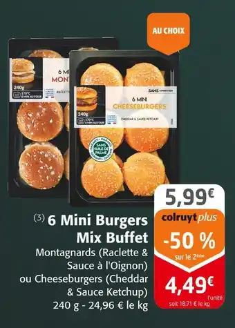 Mix buffet 6 mini burgers