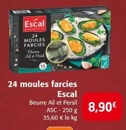 Colruyt Escal 24 moules farcies offre