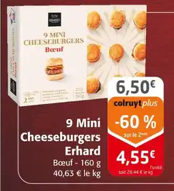 Colruyt Erhard 9 mini cheeseburgers offre