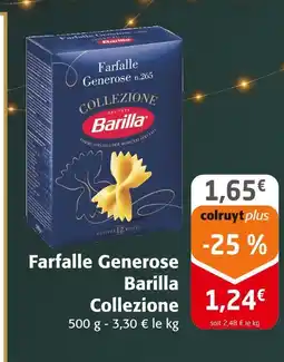 Colruyt Barilla farfalle generose collezione offre