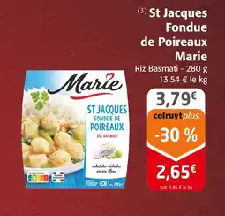 Colruyt Marie st jacques fondue de poireaux offre