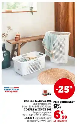 U Express Sundis panier à linge 40l offre