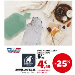 U Express Elephant bouillotte 2l offre