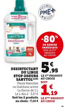 U Express Sanytol désinfectant du linge stop odeurs offre