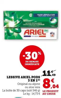 U Express Ariel lessive lessive 3 en 1(a) offre