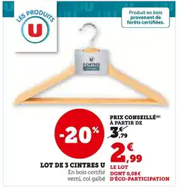 U Express U lot de 3 cintres offre