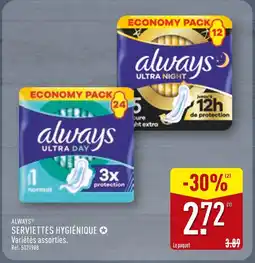 ALDI Always serviettes hygiéniques offre