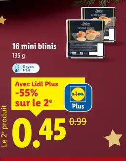 Lidl Deluxe 16 mini blinis offre