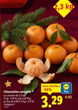 Lidl Clémentine caissette offre