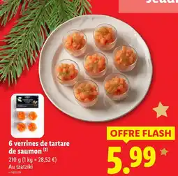 Lidl 6 verrines de tartare de saumon offre