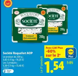 Lidl Société roquefort aop offre