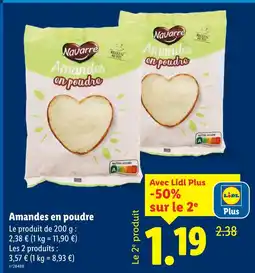 Lidl Navarre amandes en poudre offre