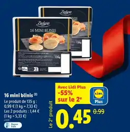 Lidl Deluxe 16 mini blinis offre