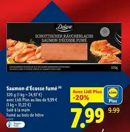 Lidl Deluxe saumon d'écosse fumé offre