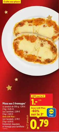 Lidl Pizza aux 3 fromages offre